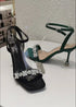 Luxury Rhinestones Strap Buckle Heel